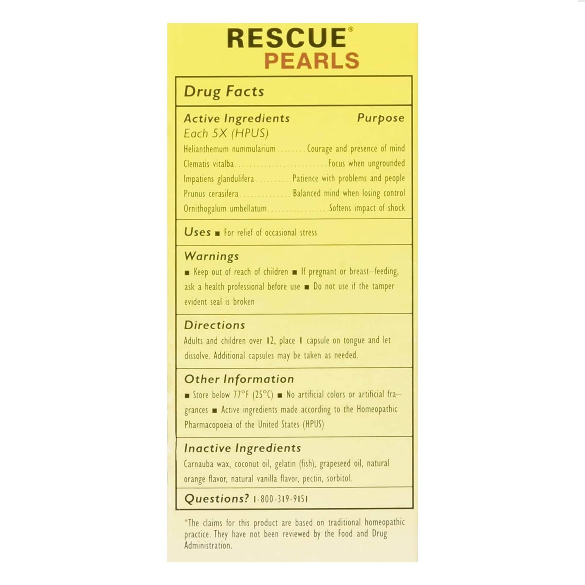 RESCUE Perlas, fórmula homeopática, uso diario suave.