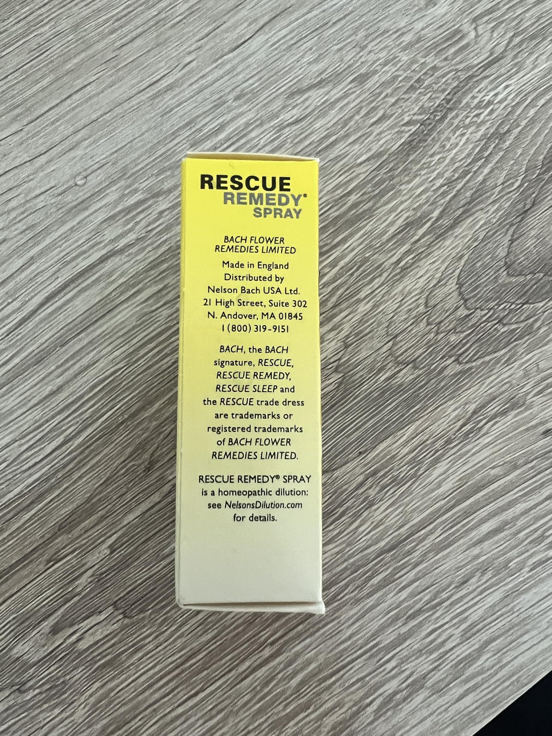 RESCUE Remedio lista de ingredientes para transparencia