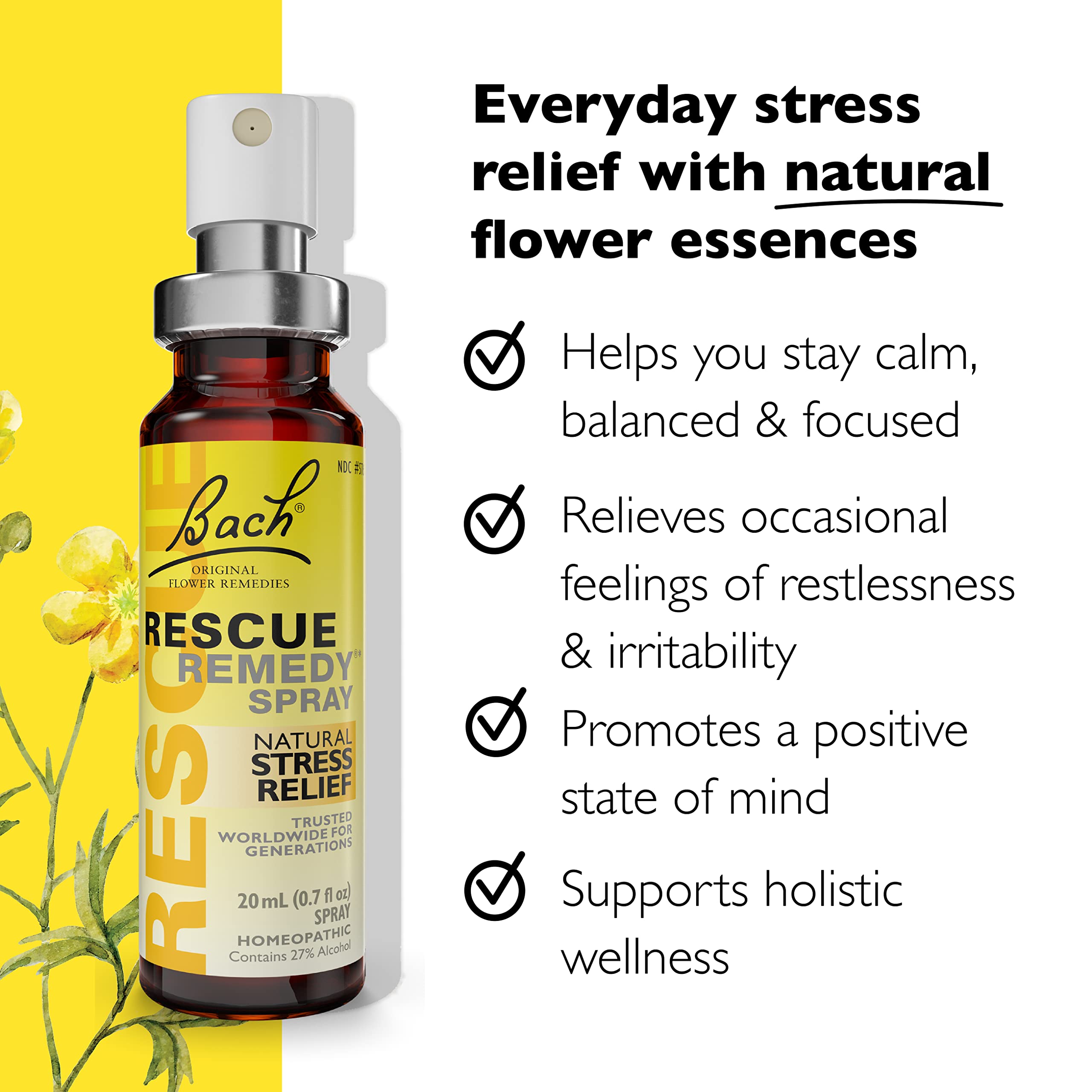 RESCUE REMEDY Spray, mezcla floral original que acompaña momentos de estrés