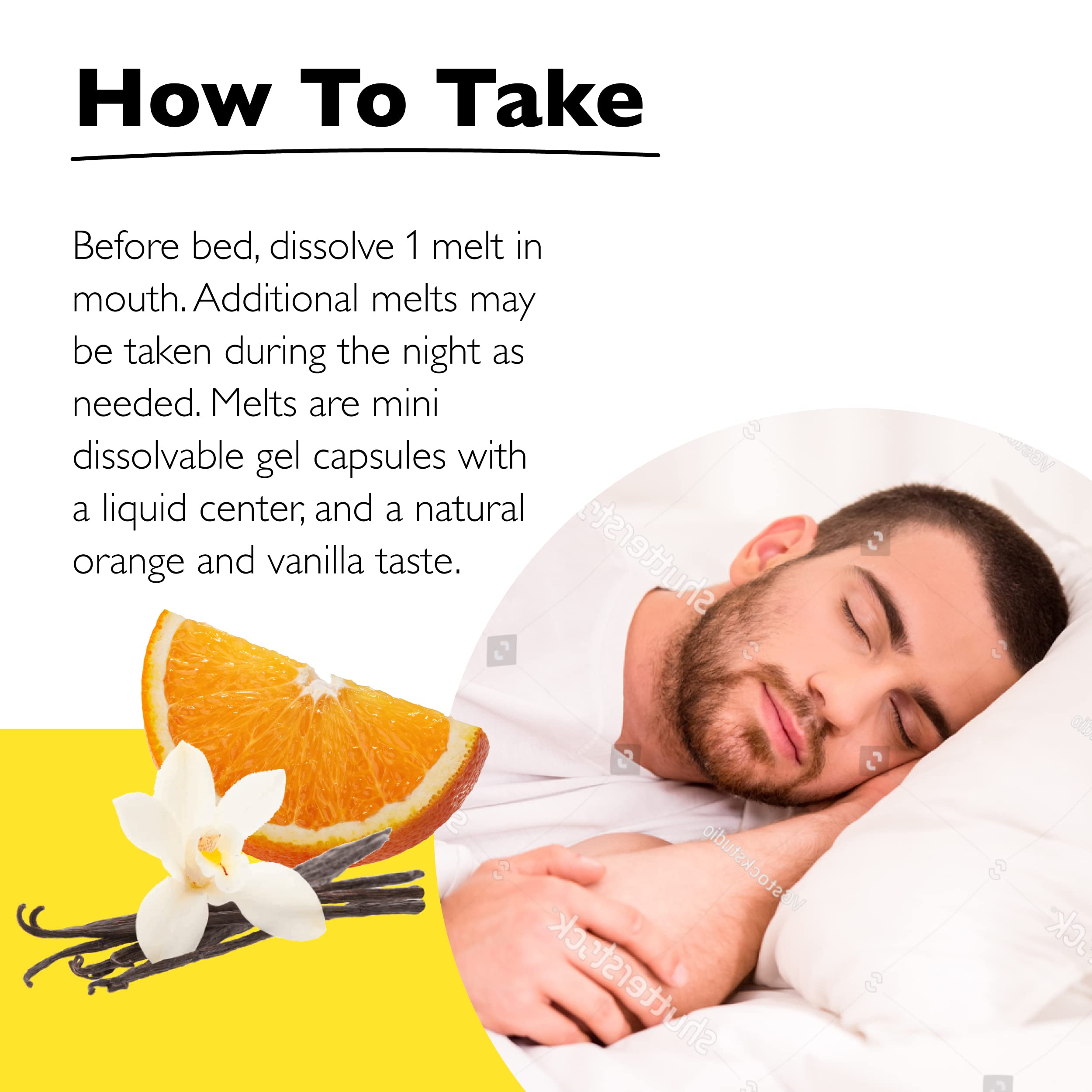 RESCUE Sleep Liquid Melts con sabor naranja-vanilla, agradable al paladar