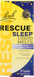 RESCUE Sueño Liquid Melts con sabor naranja vainilla, disolución rápida en la lengua.