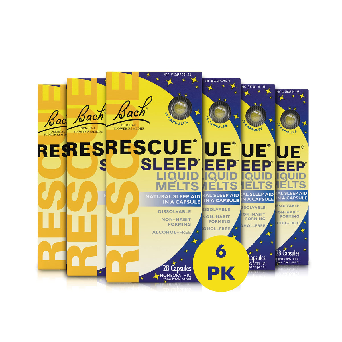 RESCUE Sleep Melts sabor naranja vainilla, disolución rápida para relajación nocturna.