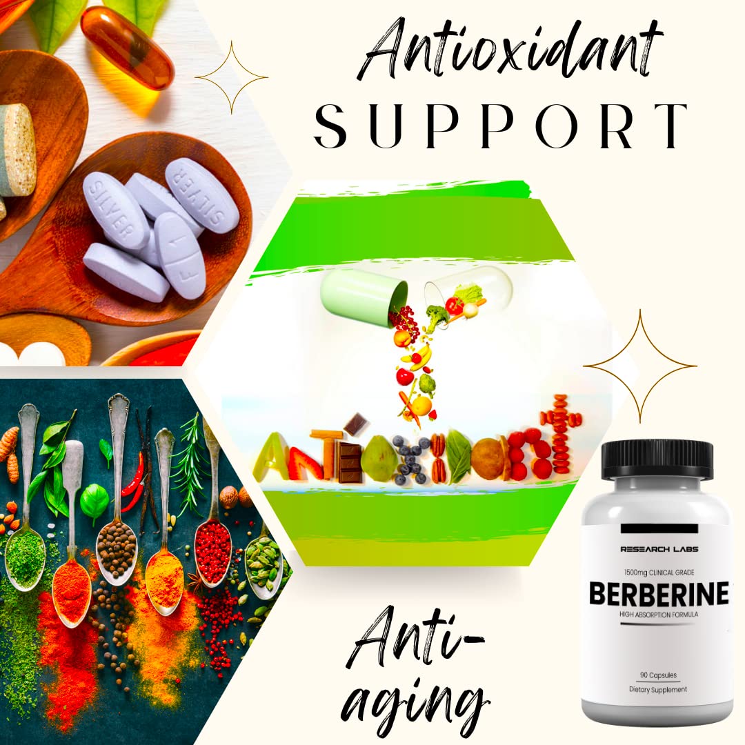 Salud cardíaca potencial con Berberina Research Labs de microabsorción.