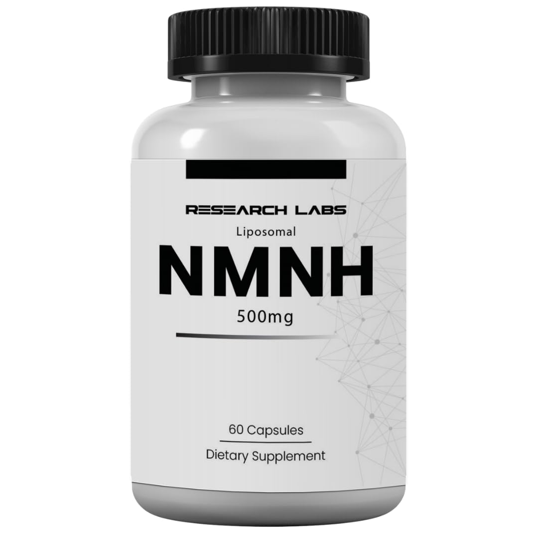 Research Labs NMNH botella: formato compacto para uso diario y energía sostenida.