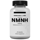 Research Labs NMNH botella: formato compacto para uso diario y energía sostenida.