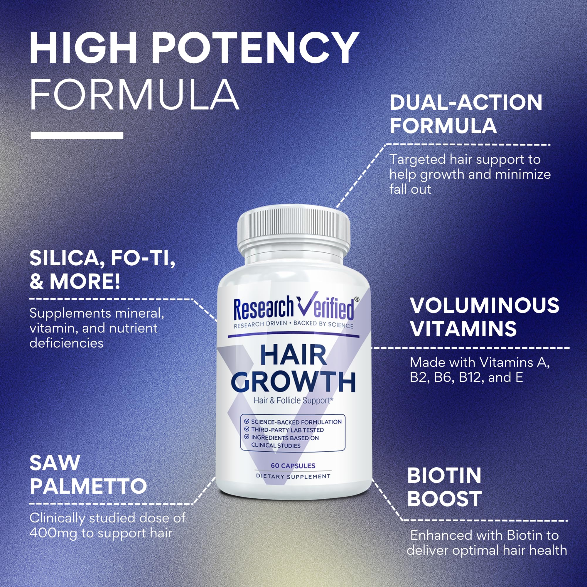 Research Verified cápsulas de biotina para uso diario del cabello