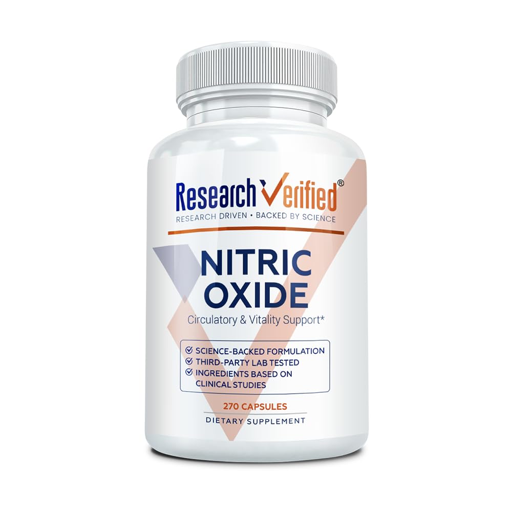 Research Verified Óxido Nítrico: bote con cápsulas para entrenamiento diario