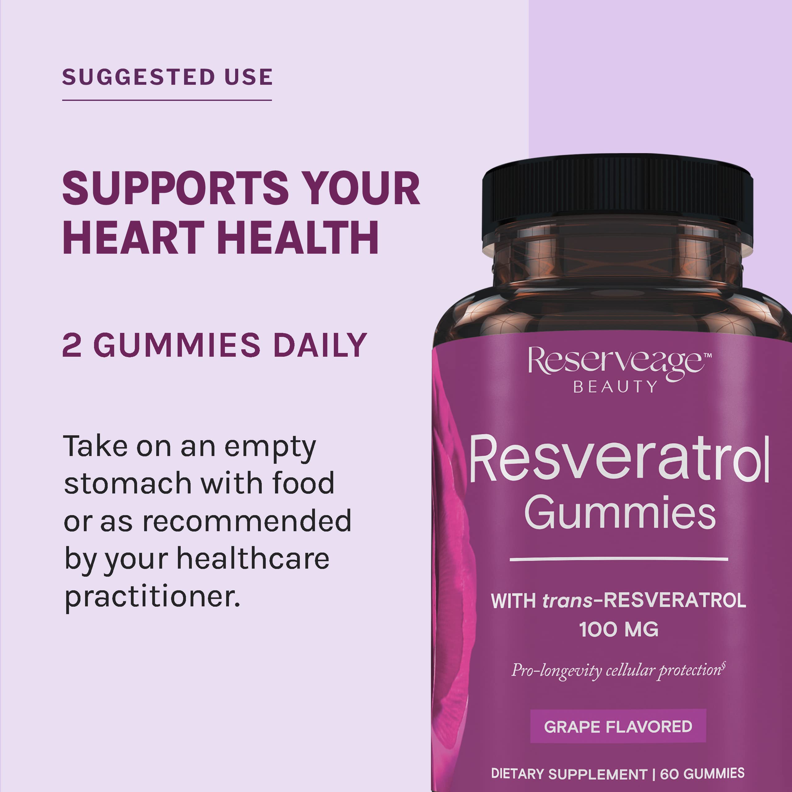 Reserveage Beauty gomitas resveratrol 100 mg, textura masticable, experiencia agradable cada toma.