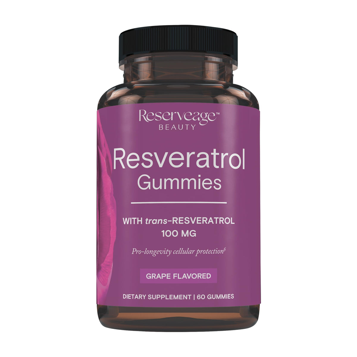 Reserveage Beauty Gomitas Resveratrol 100 mg, apoyo antioxidante para la salud del corazón