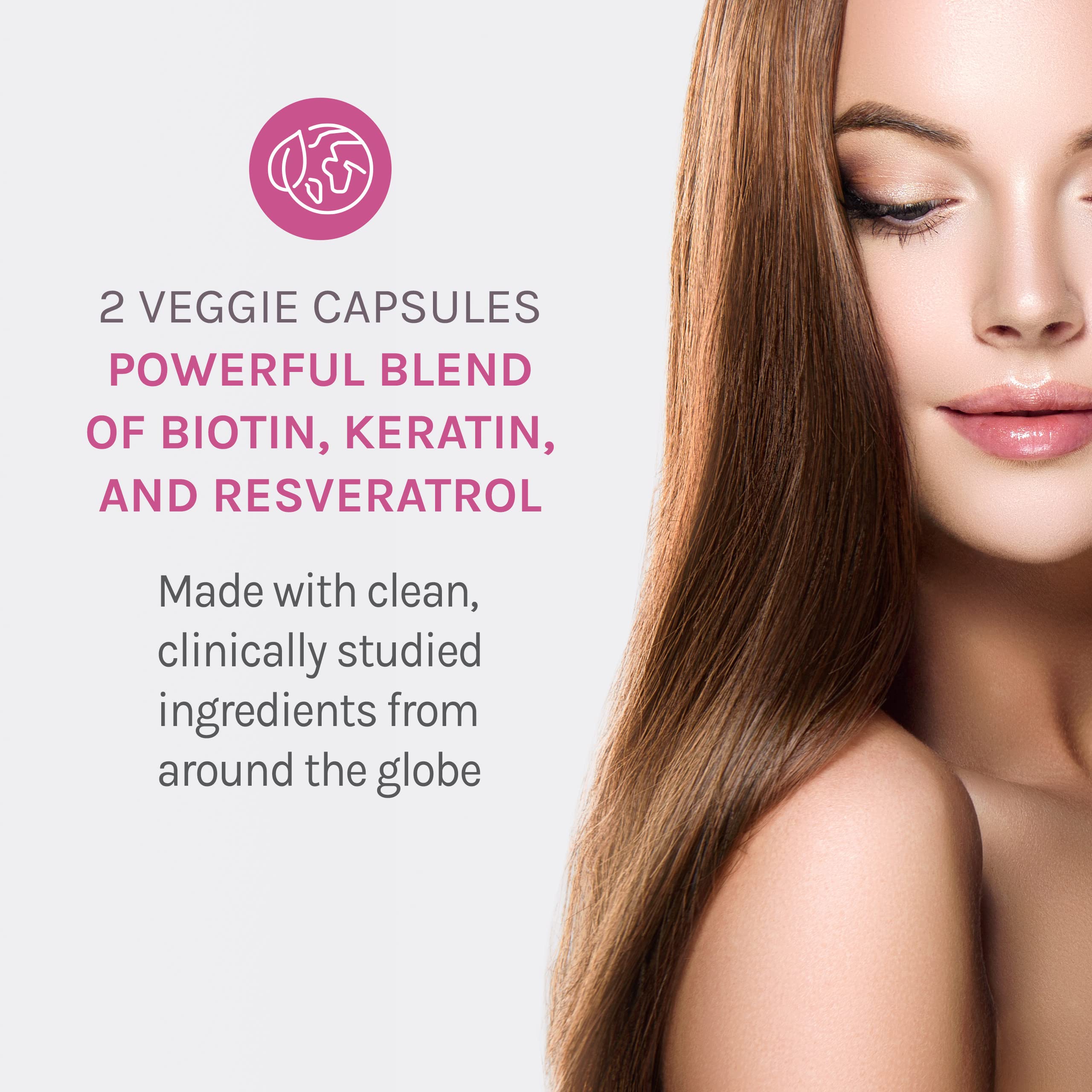 Reserveage Keratina favorece crecimiento y grosor de cabello y uñas.