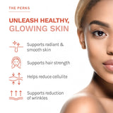 Reserveage Nutrition Polvo de Colágeno Belleza para cabello más fuerte y aspecto saludable.