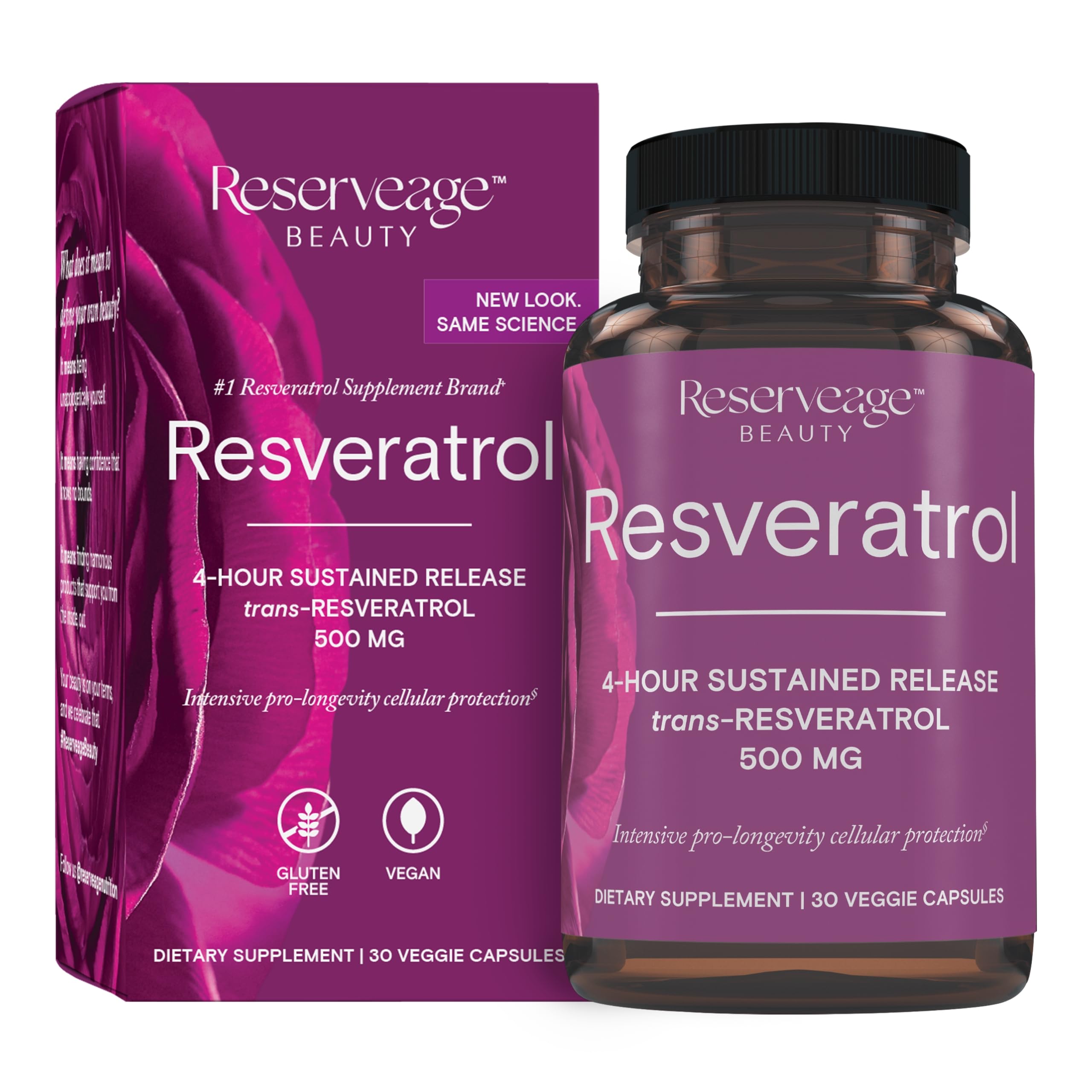 Reserveage Nutrition Resveratrol 500 mg - botella: apoyo antioxidante diario para el bienestar