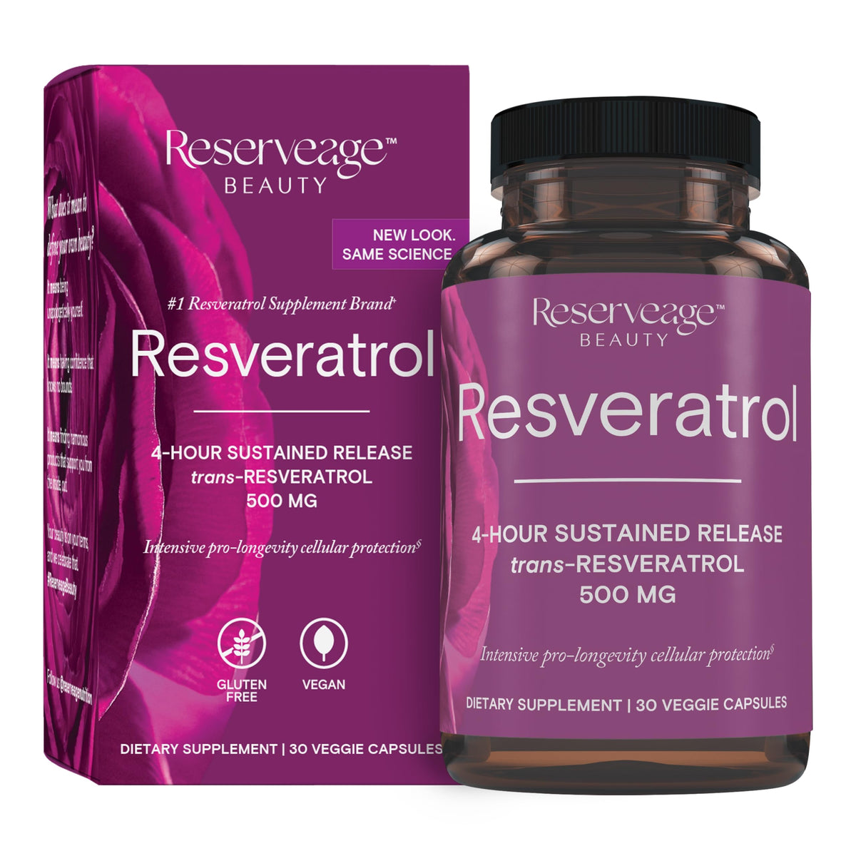 Reserveage Nutrition Resveratrol 500 mg - botella: apoyo antioxidante diario para el bienestar