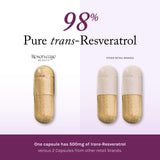 Capsula vegetal de Reserveage Resveratrol 500 mg, opción apta para dietas veganas