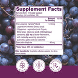 Etiqueta frontal de Reserveage Resveratrol 500 mg con indicaciones claras de uso