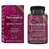 Caja de Reserveage Resveratrol Plus, apta para veganos y sin gluten, para bienestar diario.