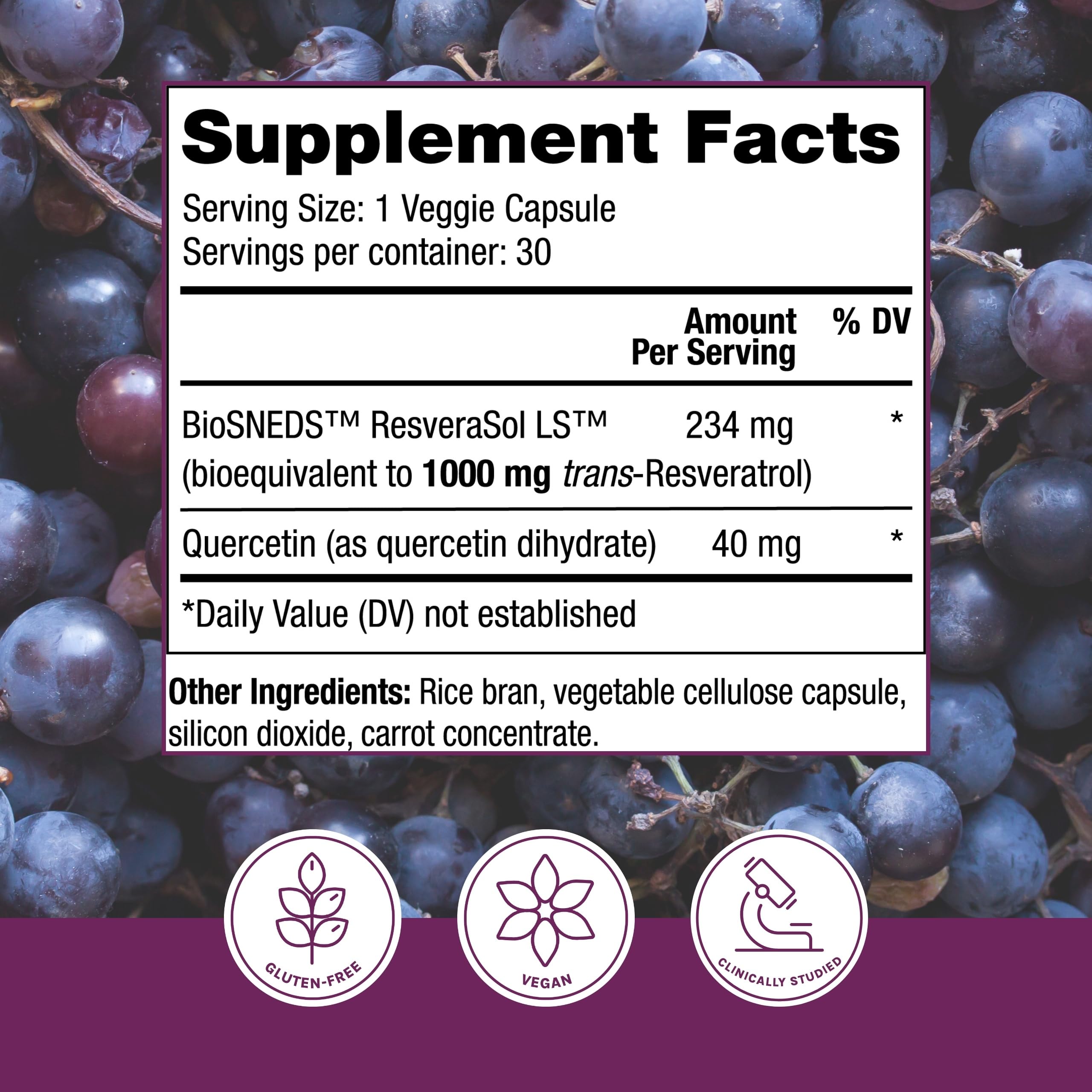 Capsulas de Reserveage Resveratrol Plus, facilidad de deglución y biodisponibilidad.