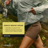 Reshape+ Crema arnica, aplicación suave para áreas con hematomas.