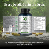 ResilienZ-12 cápsulas dosis diaria para apoyo antioxidante.