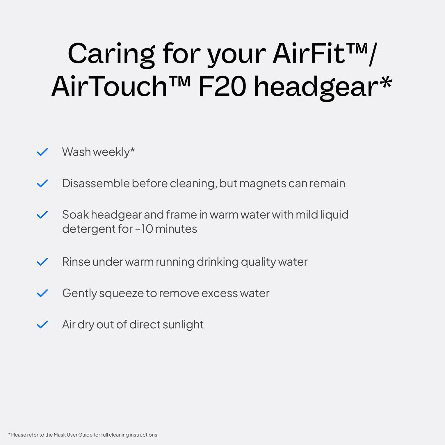 ResMed AirFit AirTouch F20 diseño ergonómico para dormir sin interrupciones.