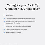 Material suave del headgear AirTouch N20, reduce irritación nocturna