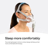 ResMed AirFit F30: accesorios de frente para ajuste confiable durante el sueño.