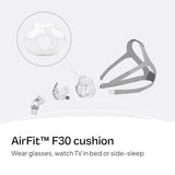 ResMed AirFit F30: diseño minimalista bajo la nariz para ajuste