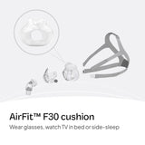 Diseño de contacto mínimo de la AirFit F30 para menor presión nasal