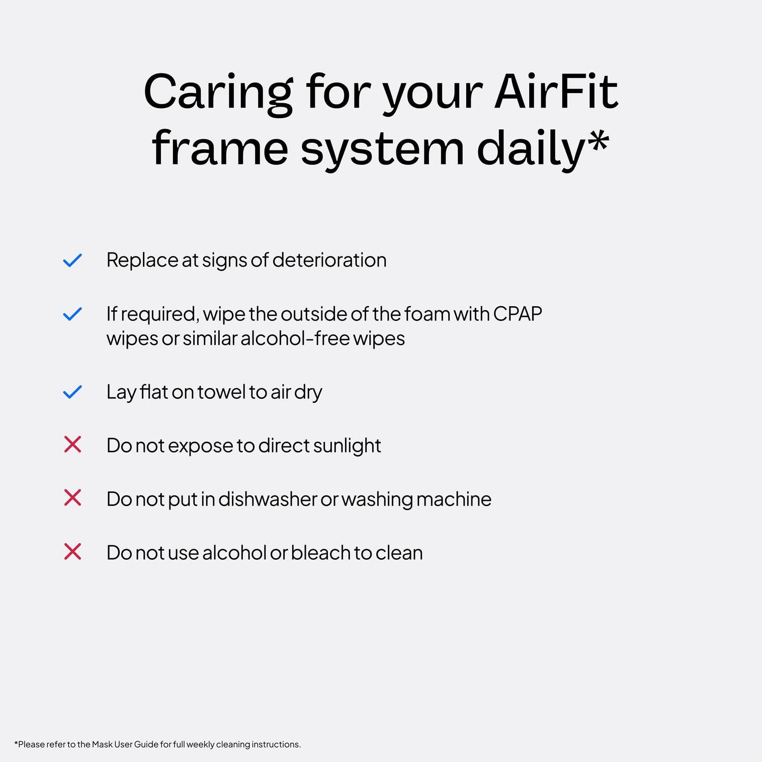 Almohadilla nasal del AirFit F30i evita roces al despertar