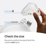 ResMed AirFit F30i: marco frontal estable para un ajuste cómodo.
