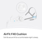 ResMed AirFit F40 ajuste flexible que se adapta a contornos faciales.