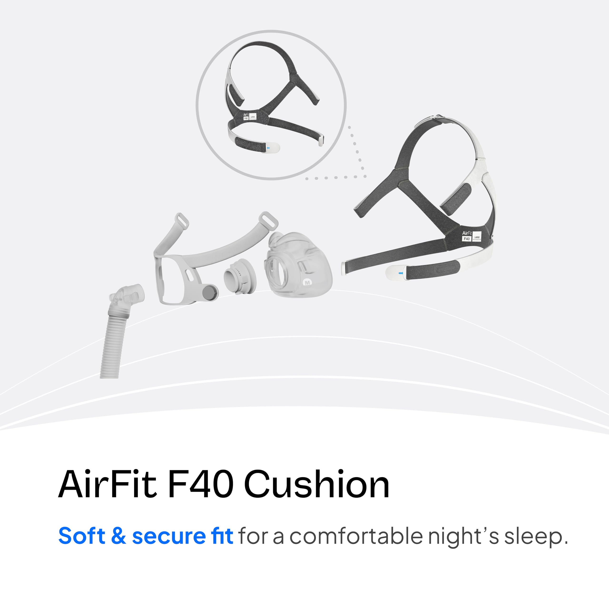 ResMed AirFit F40 ajustes de velcro superiores para estabilidad