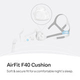 Almohadilla de repuesto de silicona para ResMed AirFit F40, se adapta a movimientos faciales.