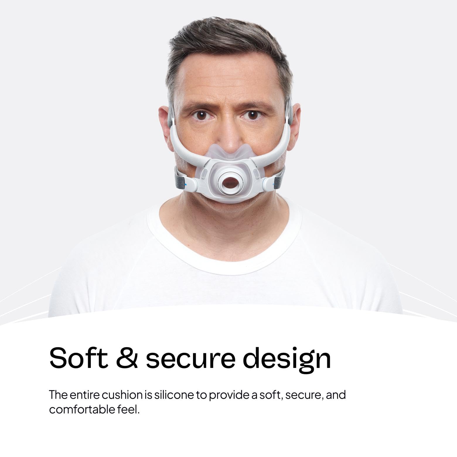 Almohadilla de silicona para ResMed AirFit F40, ofrece sensación suave y flexible.