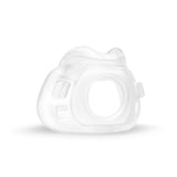 Cojín ResMed AirFit F40, tamaño pequeño ancho, mantiene ajuste cómodo bajo la nariz.