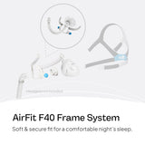 ResMed AirFit F40 cojín de silicona suave que se adapta al rostro.