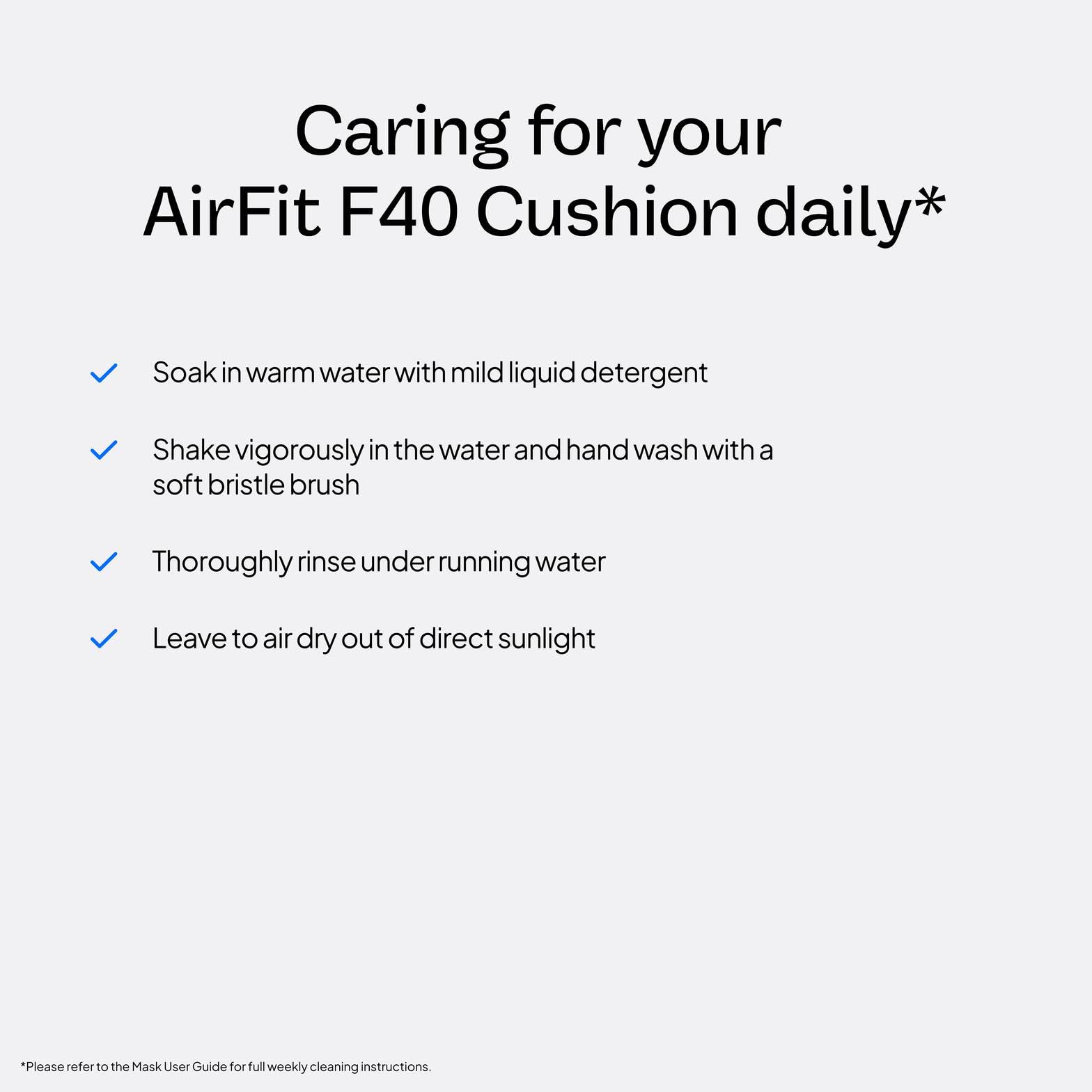 Cojín de repuesto para AirFit F40 en talla Pequeño Ancho.