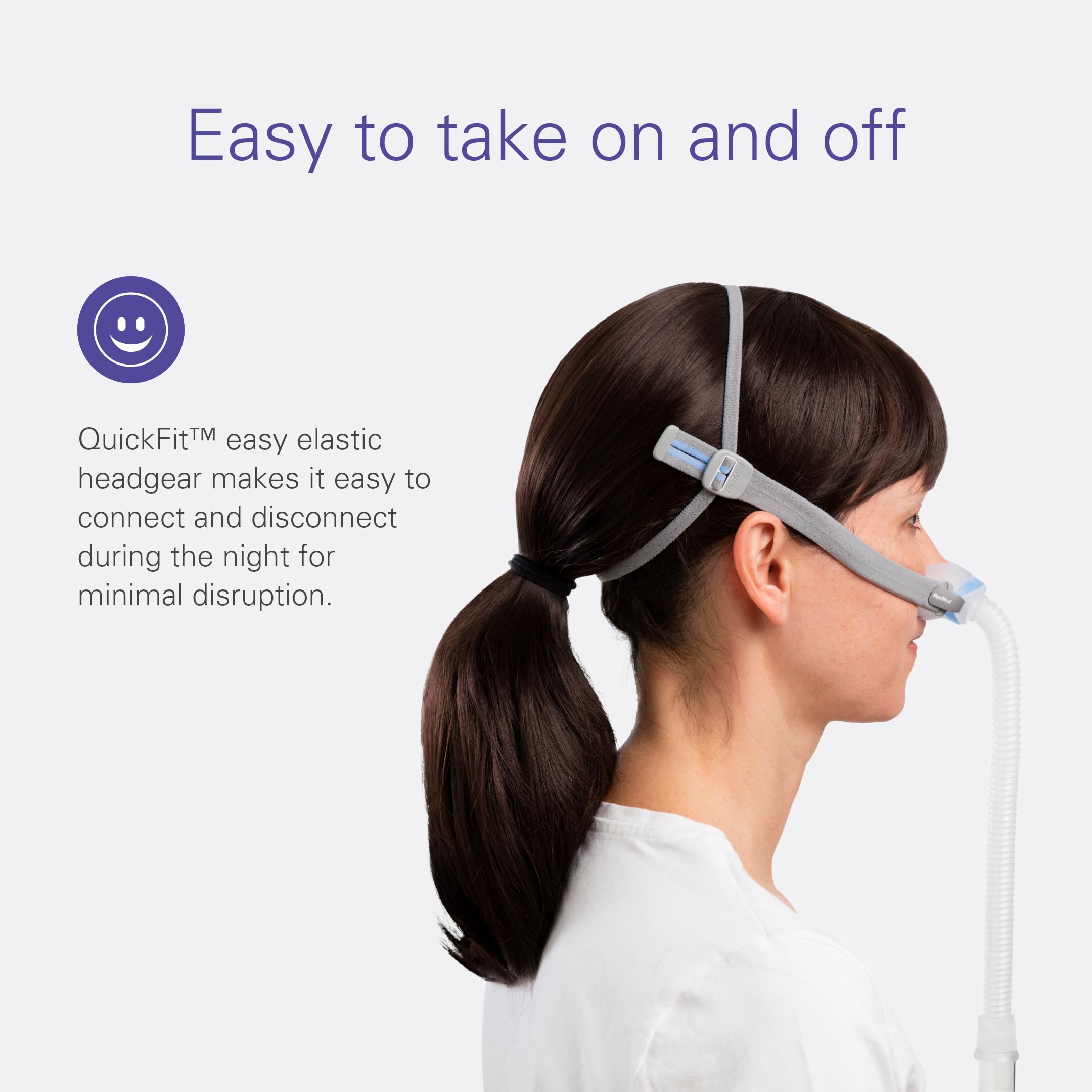 ResMed AirFit N30 talla unica ofrece ajuste universal para uso diario.