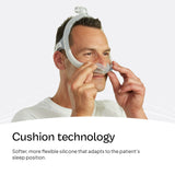 Tecnología QuietAir de ResMed para difusión suave del aire exhalado.