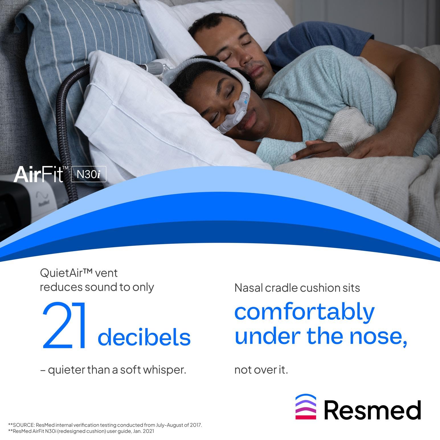 ResMed AirFit N30i: uso nocturno cómodo para dormir mejor