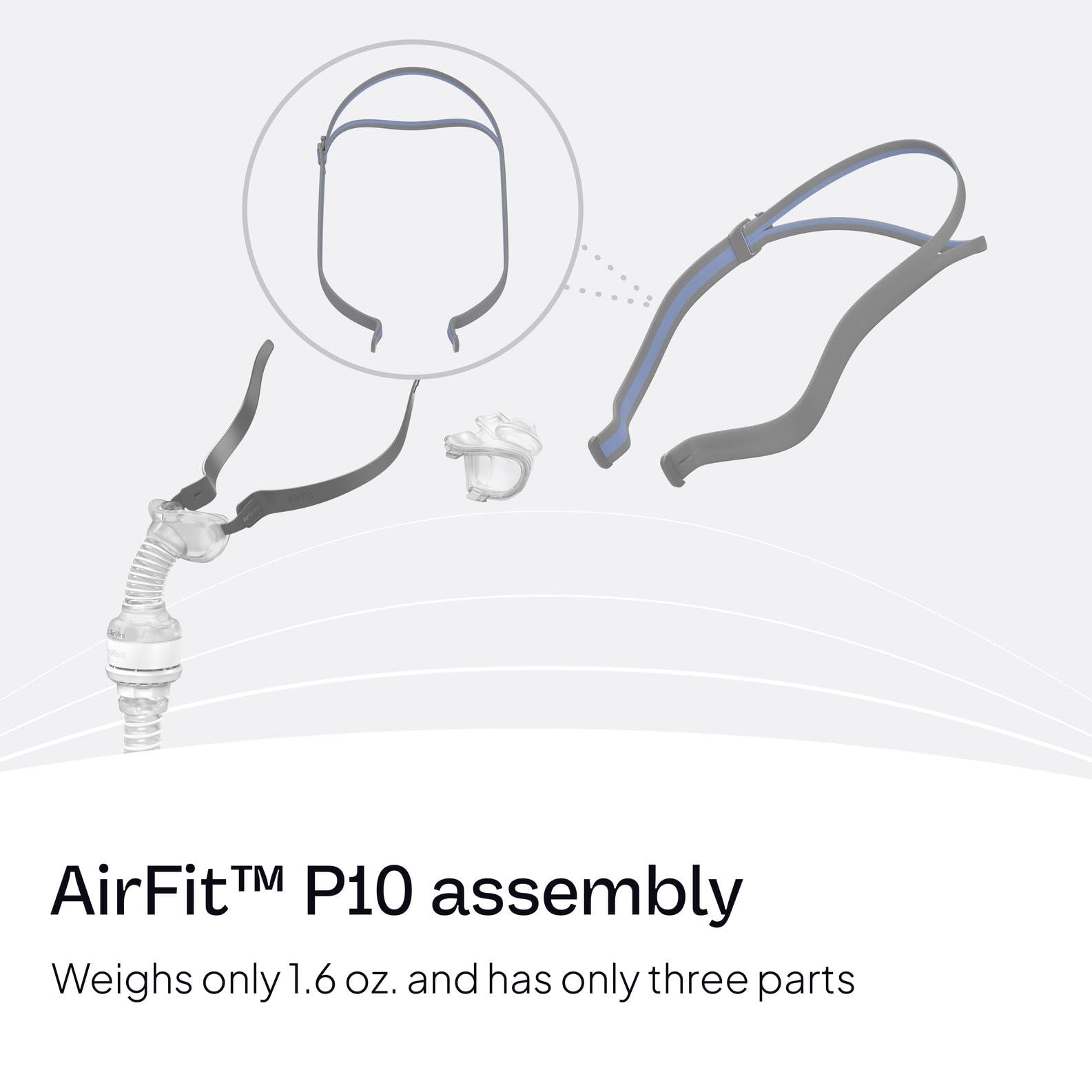 ResMed AirFit P10 ajuste rápido para colocar y ajustar con facilidad