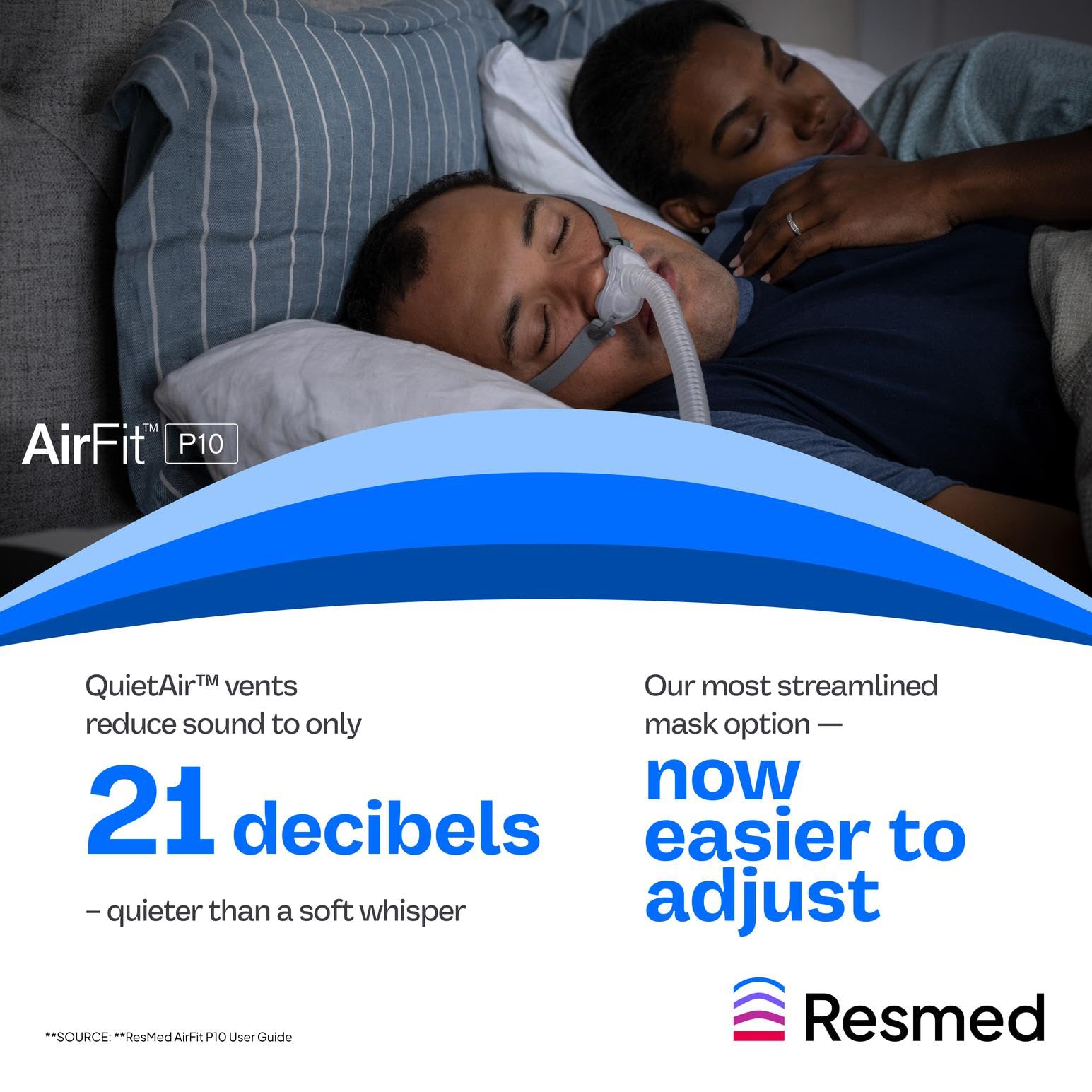 ResMed AirFit P10 almohadilla nasal empaque de repuesto para acceso rápido