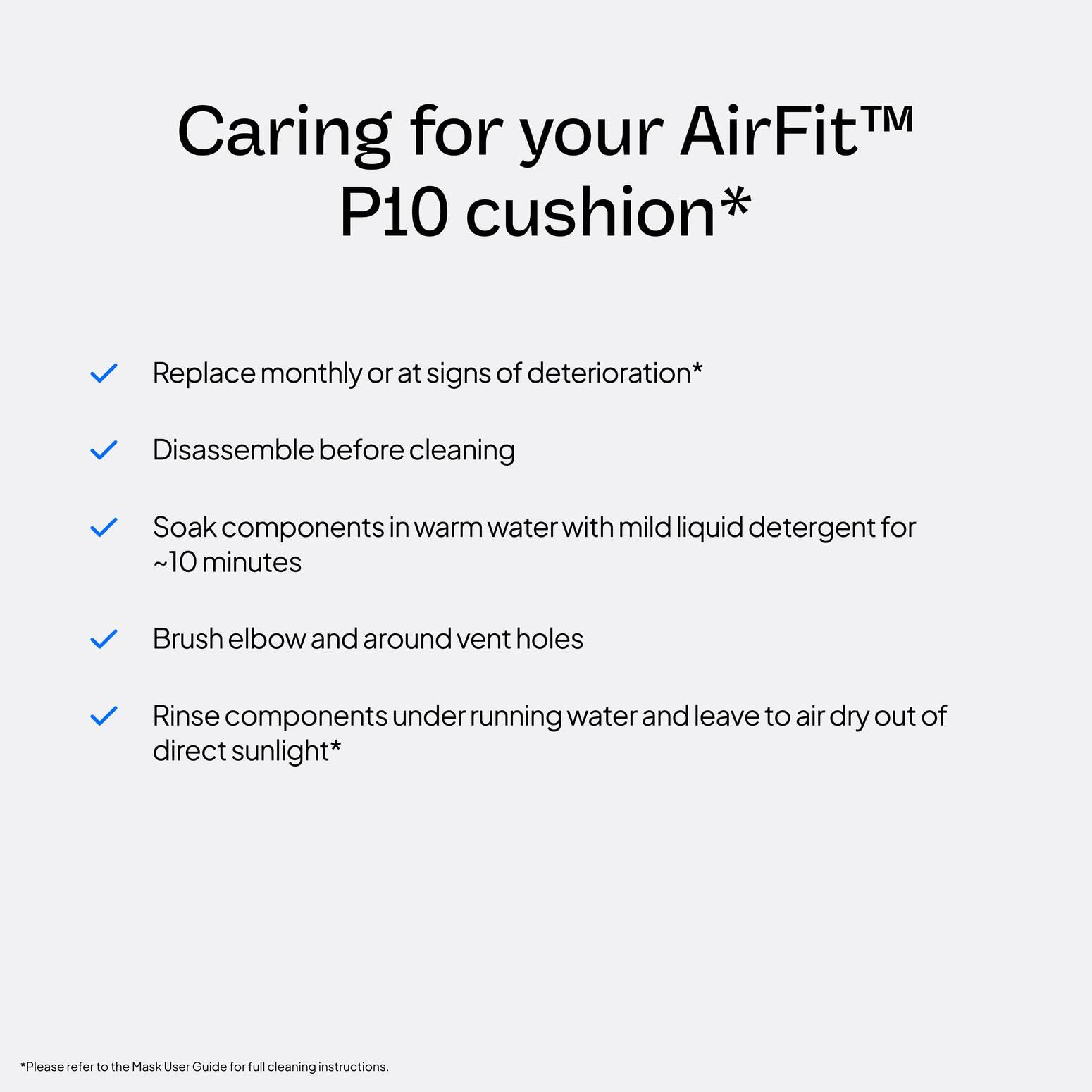 ResMed AirFit P10 almohadilla nasal pared doble para ajuste estable durante movimientos