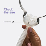 Almohadilla nasal de silicona de ResMed AirFit P10 para ajuste seguro.
