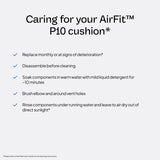 ResMed AirFit P10 cojín con ajuste sencillo para uso rápido.