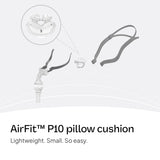 ResMed AirFit P10 cojín de silicona de doble pared para ajuste estable.