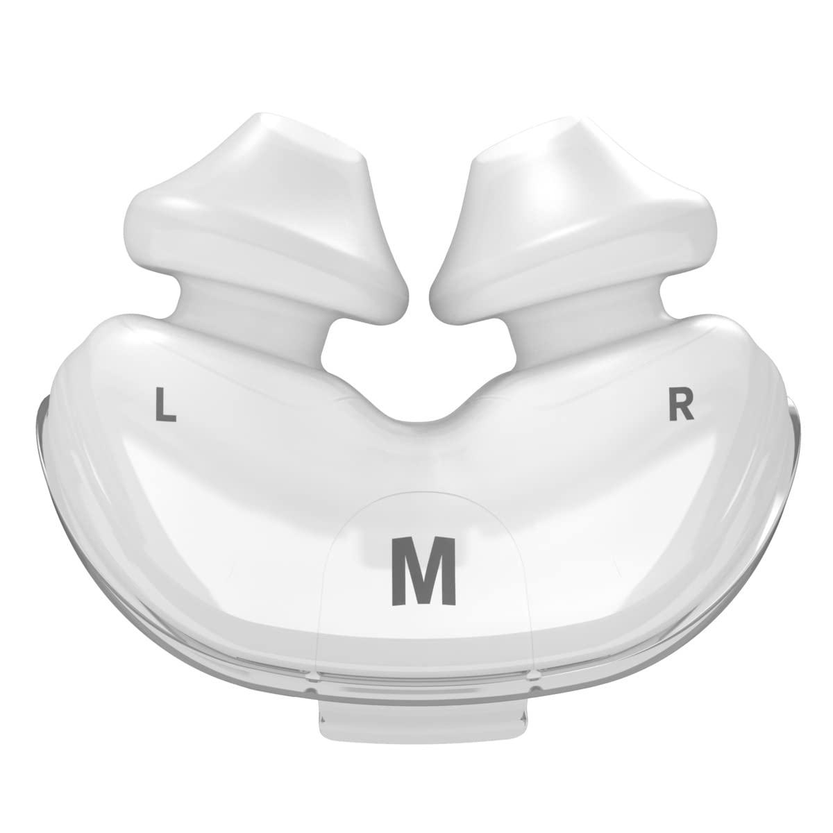 ResMed AirFit P10 cojín nasal mediano, vista externa, confort suave para dormir
