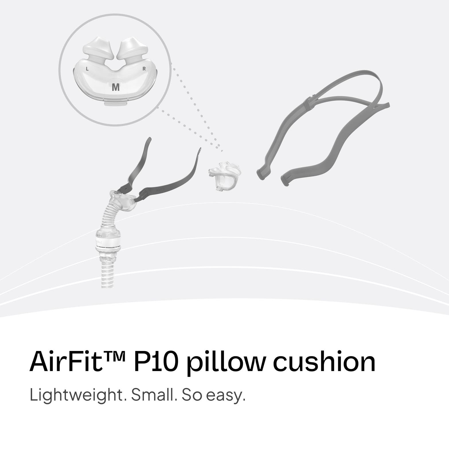 ResMed AirFit P10 silicona suave, recambio de alta calidad para CPAP.