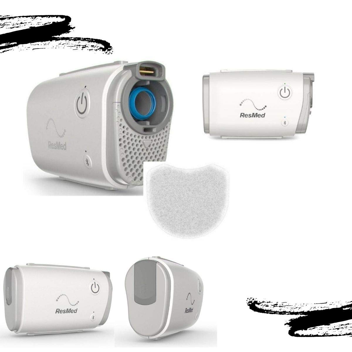 Filtro desechable de ResMed AirMini para cambios mensuales.