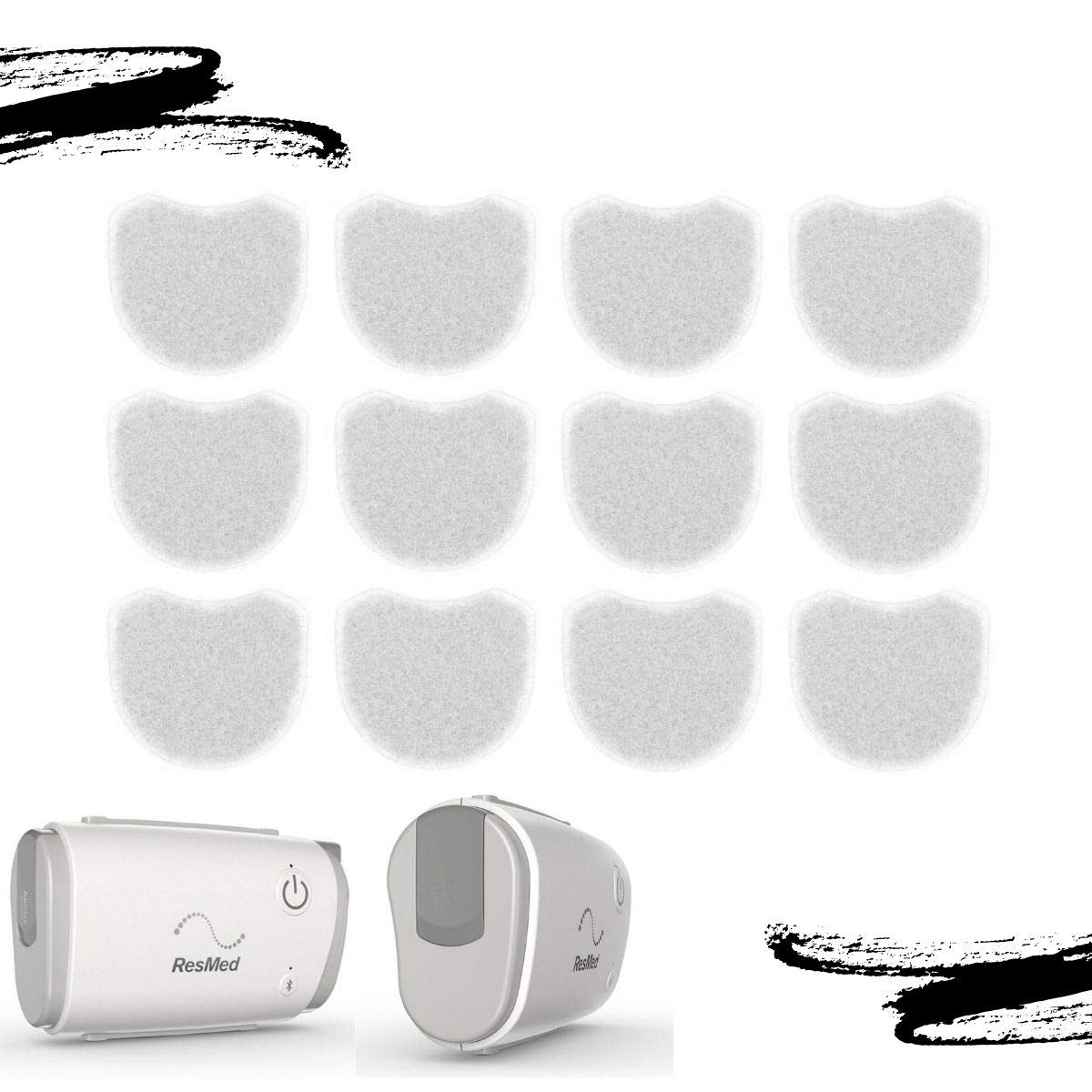 Pack de 12 filtros ResMed AirMini para suministro continuo.